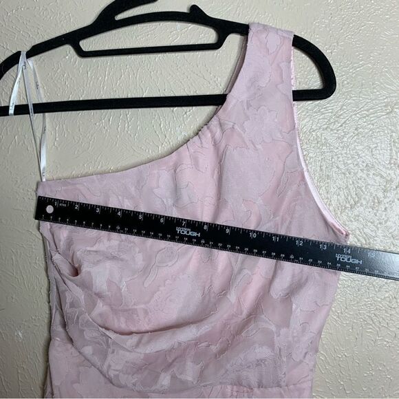 Lulus Dreamy Desires Blush Pink Floral Burnout One Shoulder Midi Dress - Picture 9 of 14